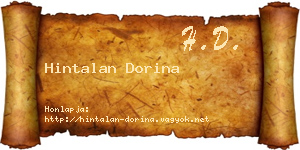 Hintalan Dorina névjegykártya